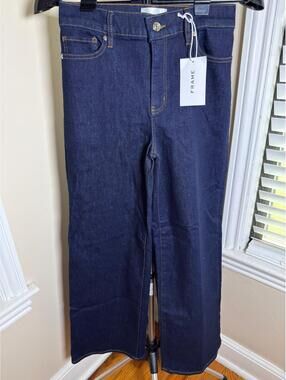 FRAME Le Slim Palazzo High Rise Wide Leg Jeans Rinse Wash Size 28 NWT MSRP $298